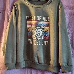 SHEIN Olive Graphic Crewneck Sweater